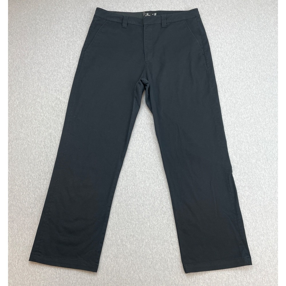 Volcom Pants Mens 29 Black Cotton Blend Stretch Chino Flat Front True To This